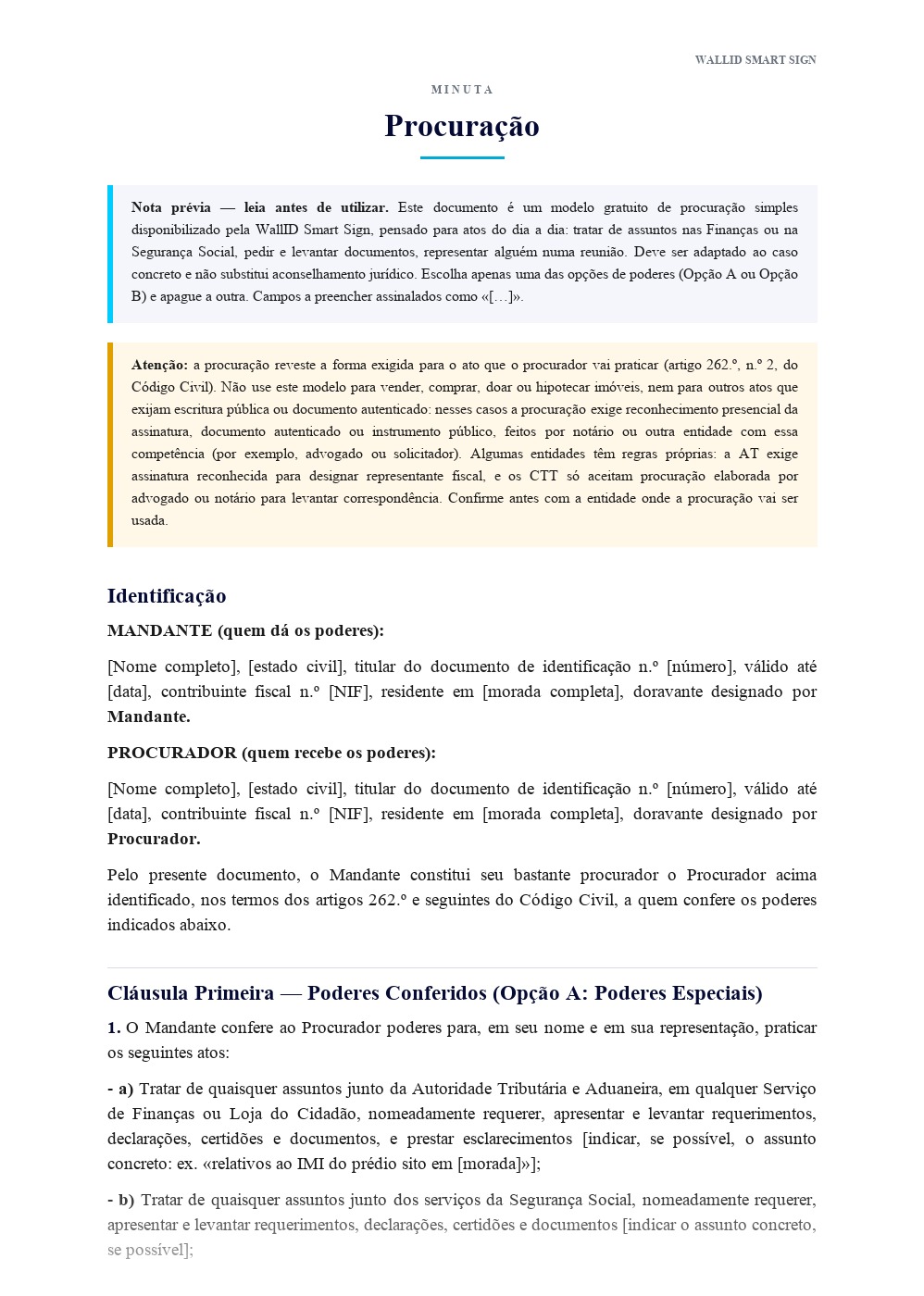Pré-visualização: Minuta de Procuração Simples